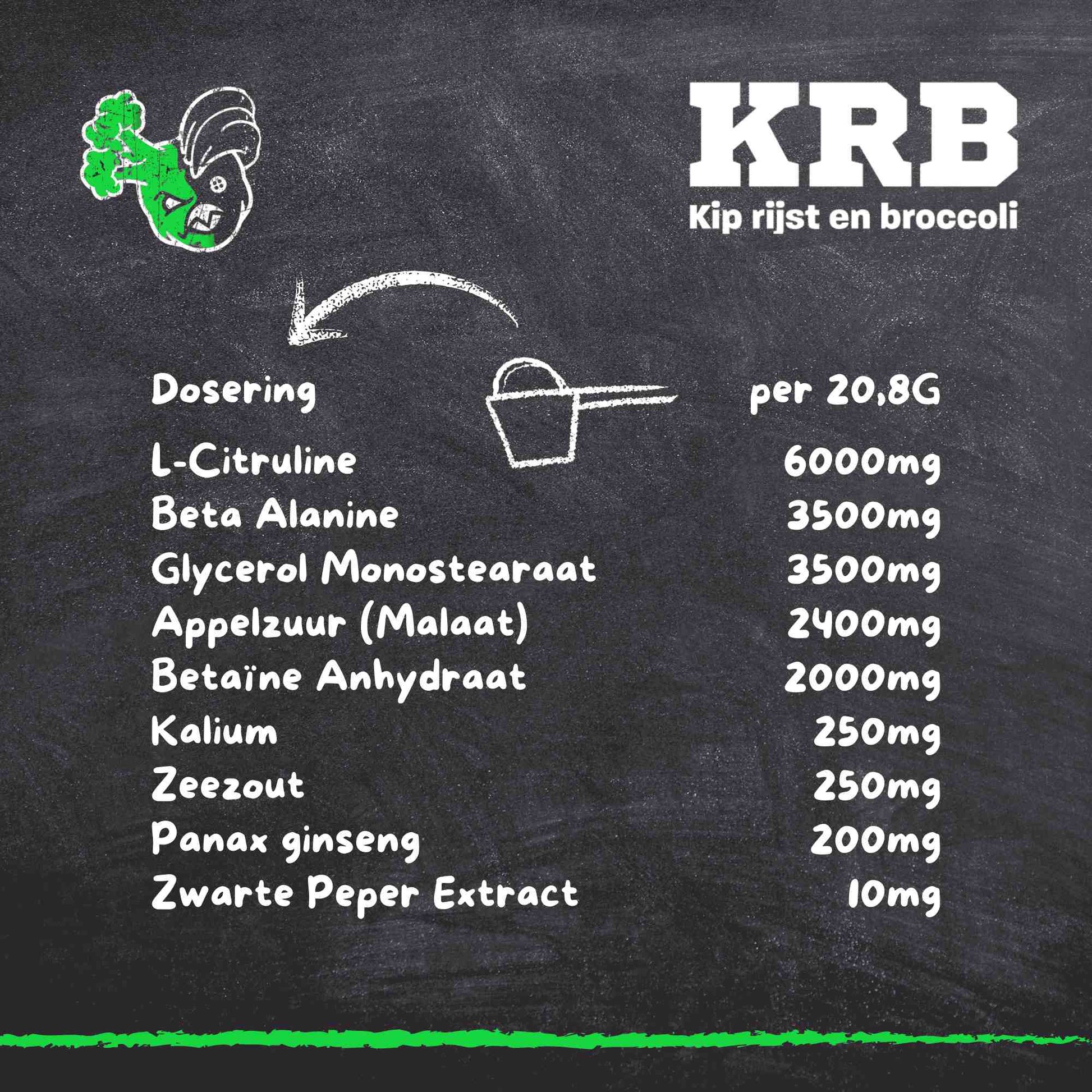 Pompkanon Pre-Workout zonder cafeïne Ingrediënten